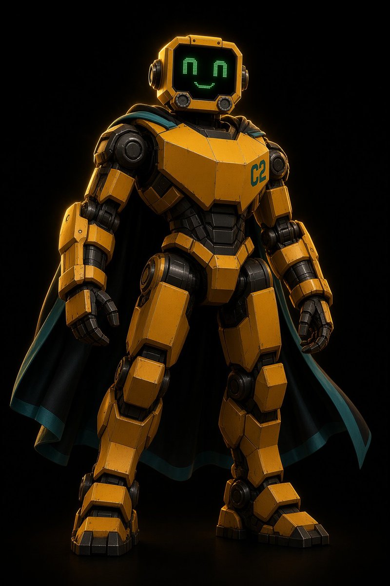 Heroic Yellow Robot with Cape