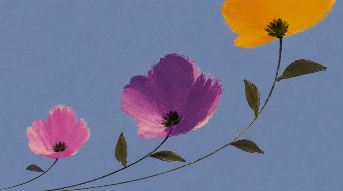 Minimalist Gouache Wildflowers