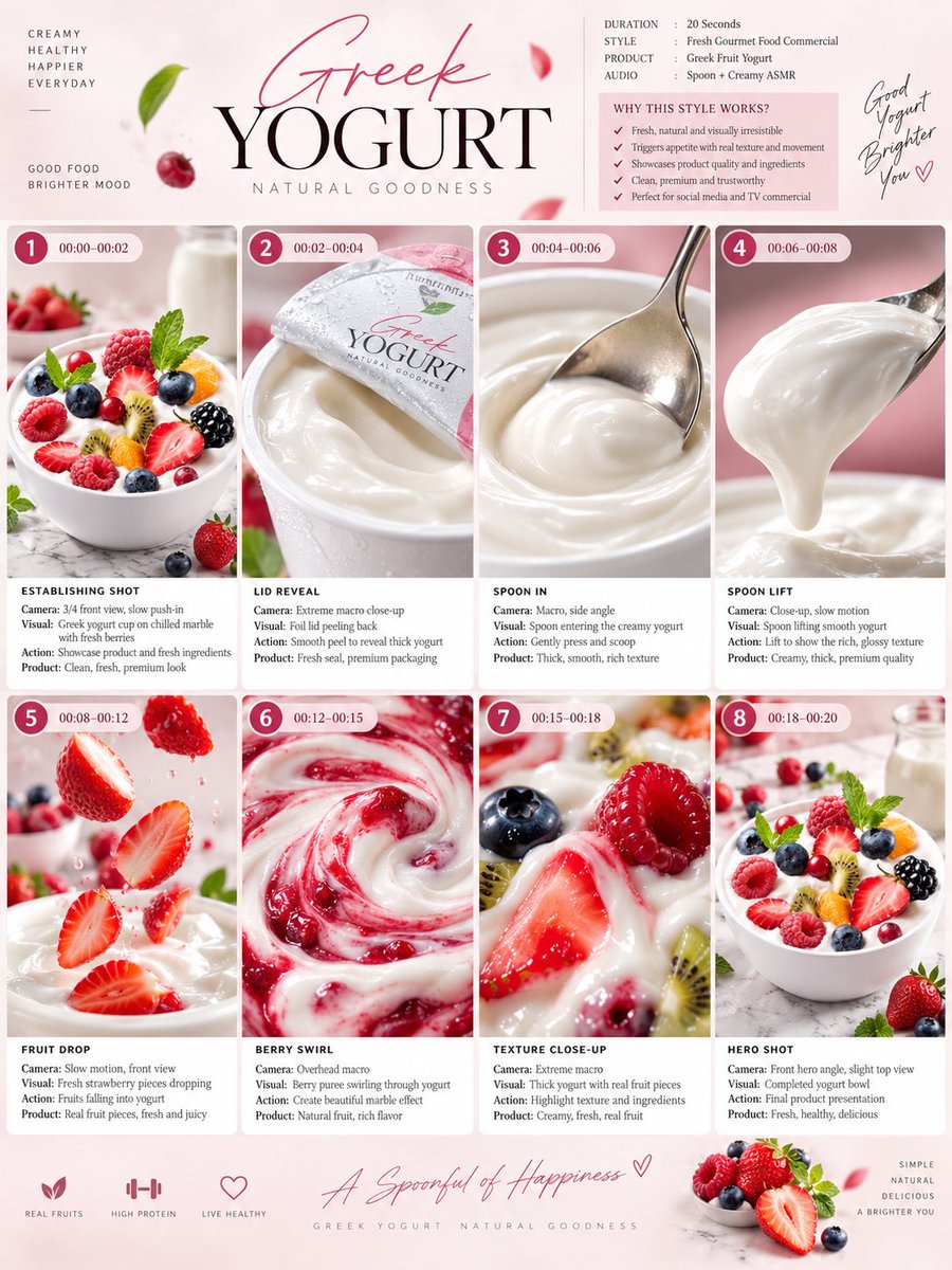 Comic / Storyboard - Greek Yogurt Commercial Storyboard - Image 1