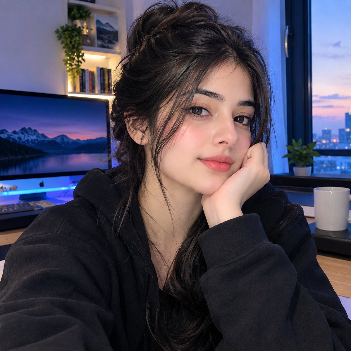 Profile / Avatar - Cozy Sunset Selfie Portrait - Image 1