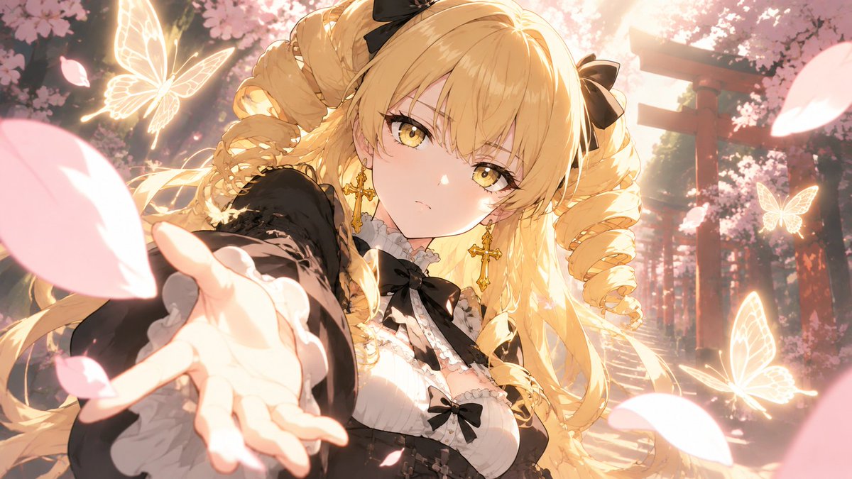 Comic / Storyboard - Blonde Gothic Lolita Sakura Shrine - Image 1