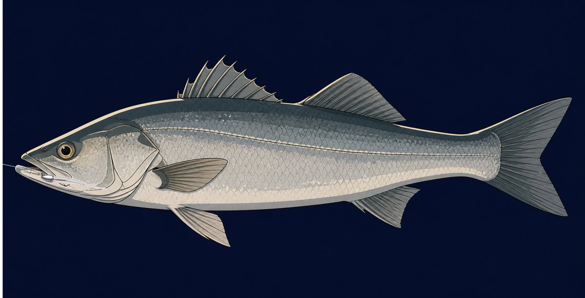 Infographic / Edu Visual - Hooked Sea Bass Setting Art - Image 1