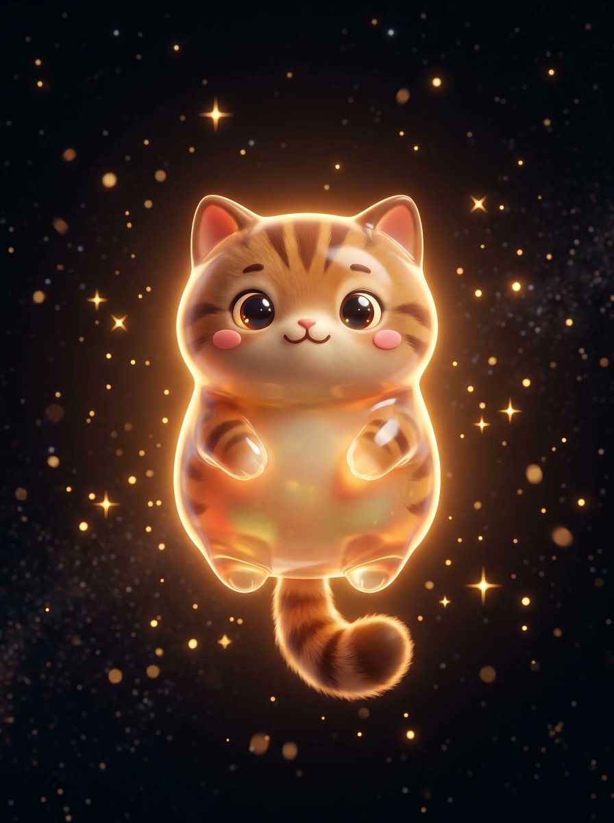 Profile / Avatar - Cute Floating Glossy Space Tabby Cat - Image 1