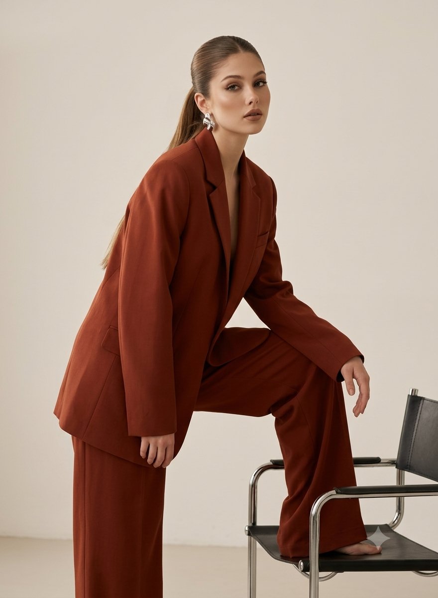 Social Media Post - Minimalist Oversized Suit Editorial Portrait - Image 1
