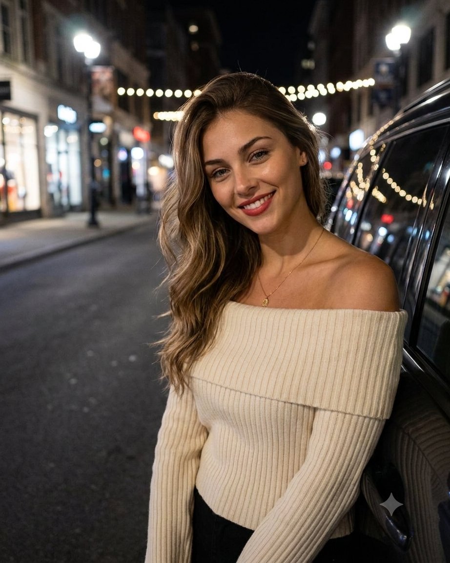 Profile / Avatar - Young Woman Night Street Portrait - Image 1