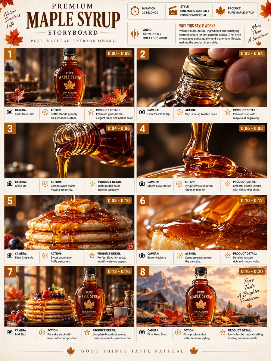 Comic / Storyboard - Maple Syrup Commercial Storyboard - Image 1