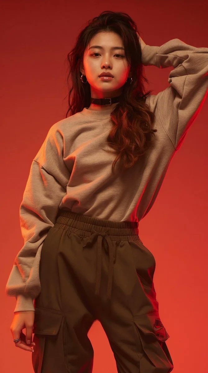 Social Media Post - East Asian Lookbook Crimson Studio Portrait - Image 1