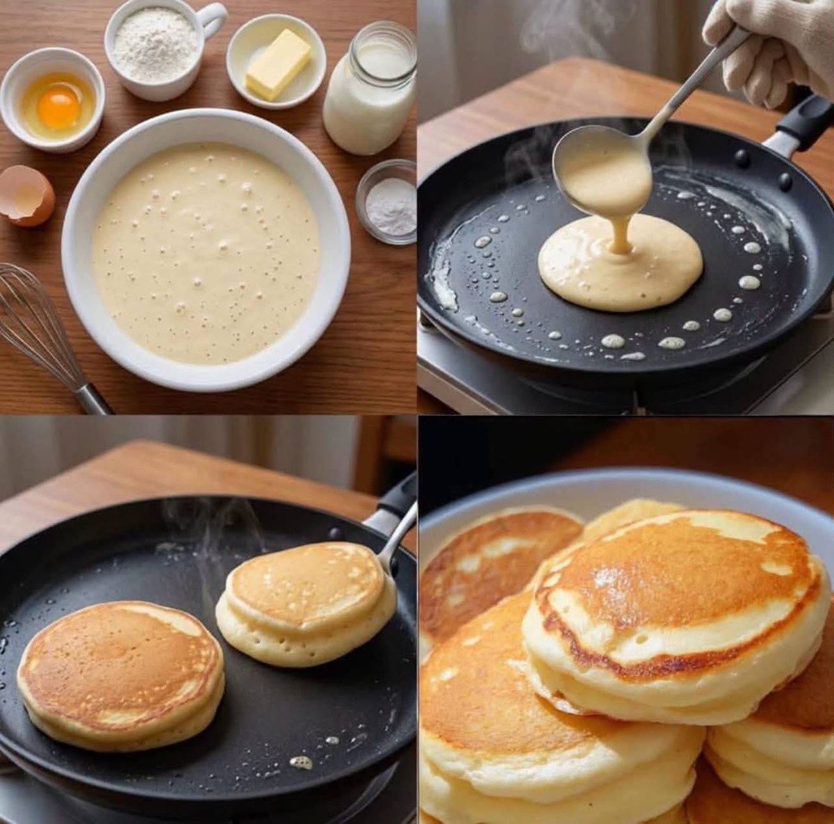 Product Marketing - American Pancakes Cooking Process Grid - Image 1