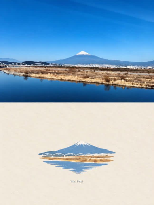 Infographic / Edu Visual - Mount Fuji Watercolor Transformation - Image 1