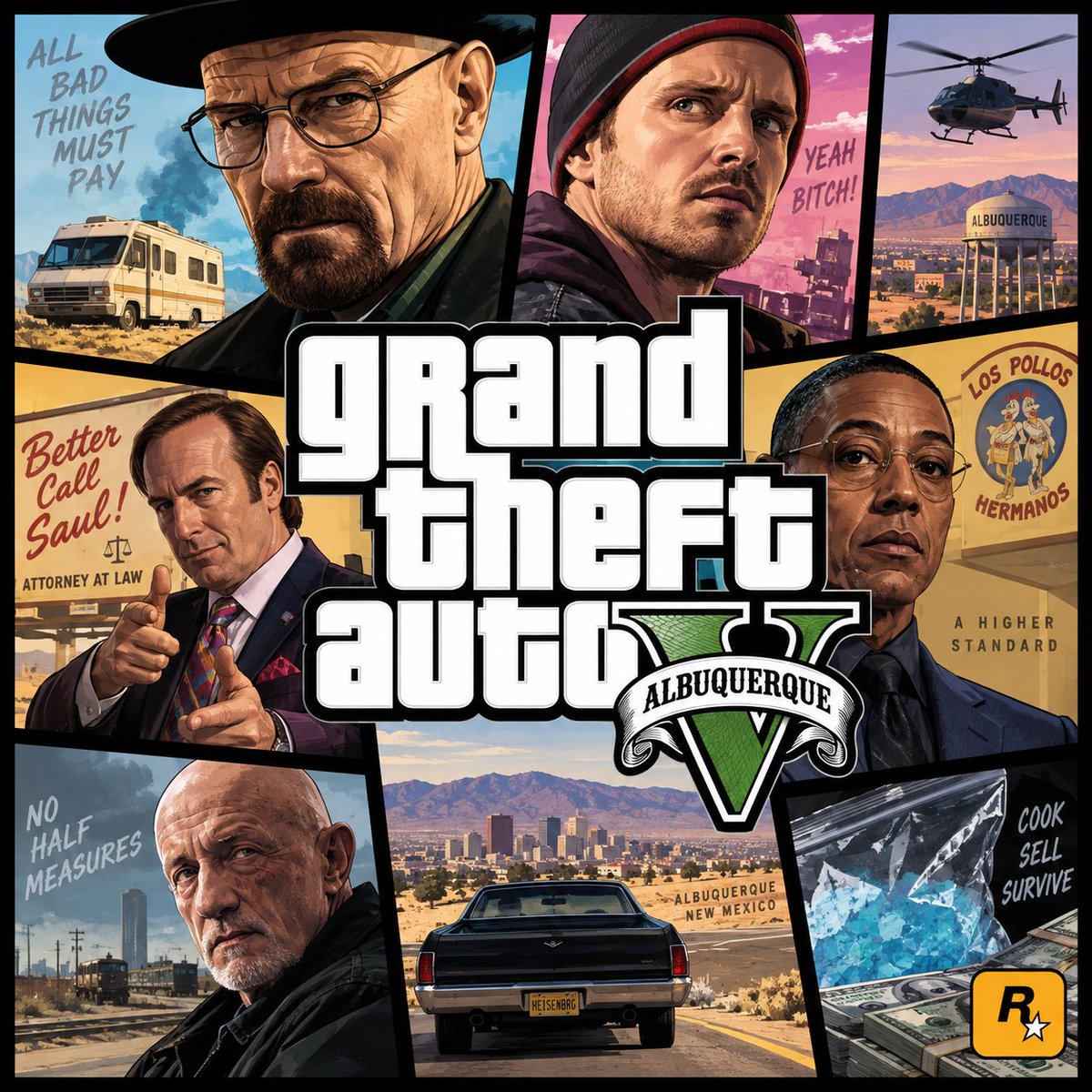 Product Marketing - Albuquerque GTA-Style Crime Collage - Image 1