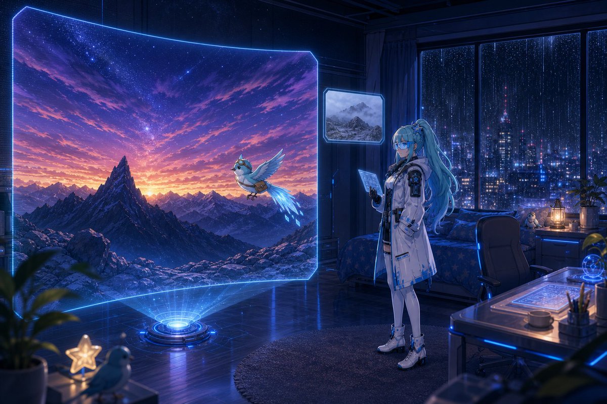 Comic / Storyboard - Holographic Mountain Bedroom - Image 1