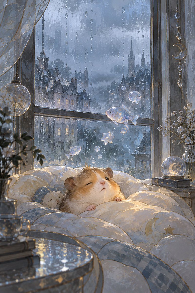 Comic / Storyboard - Rainy Morning Hamster Glass Art - Image 1