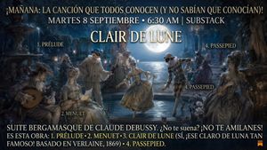 Clair de Lune Rococo Poster — Goal: Create a cinematic promotional poster for a classical-music Substack article about Debussy’s Suite bergamasque, with a moonl