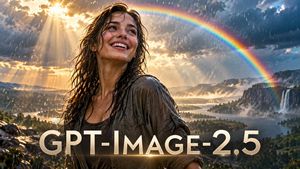 Cinematic GPT-Image 2.5 Poster — Create a cinematic photorealistic widescreen promotional image for {argument name="headline text" default="GPT-IMAGE-2.5"}. Sho