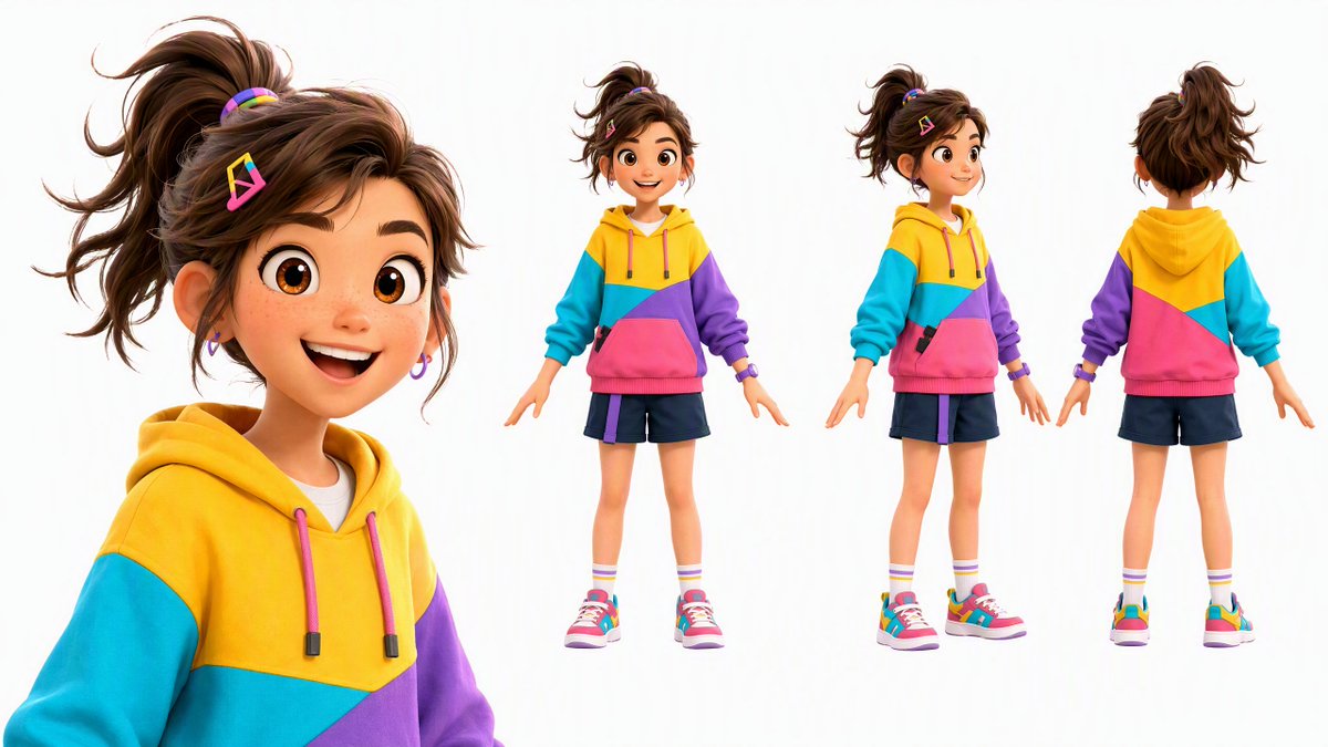 Game Asset - Colorful 3D Girl Character Sheet - Image 1