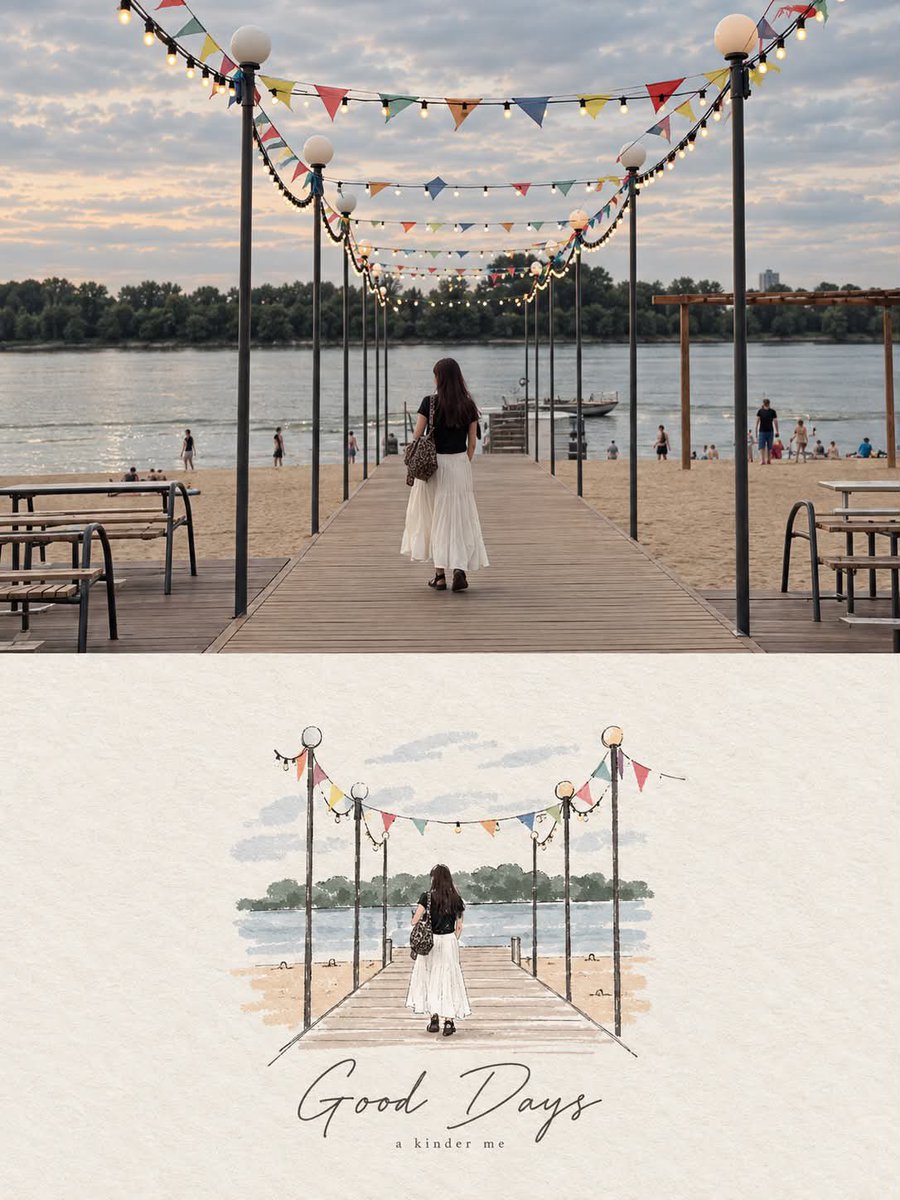 Minimal Watercolor Editorial Vignette reference image 1