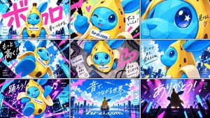 参考效果：Vocaloid MV 风格角色网格图