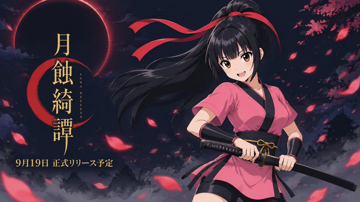 Anime Lunar Eclipse Swordswoman Poster — result 2