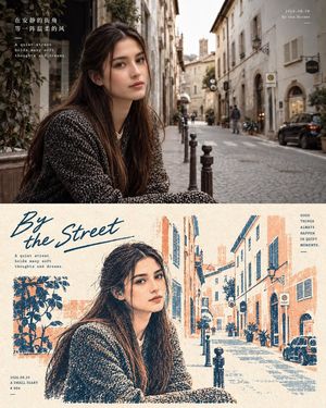 参考效果：Two-Panel Editorial Travel Diary Poster