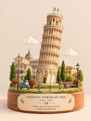 参考效果：Miniature 3D Landmark Diorama