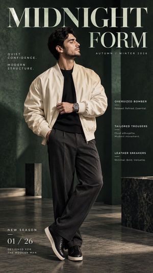 参考效果：Midnight Form Luxury Fashion Poster