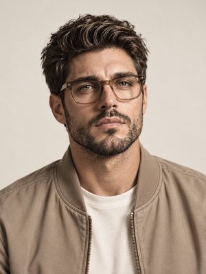 参考效果：Studio Portrait with Vintage Glasses