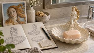 参考效果：Venus Soap Holder Bathroom Interior Design