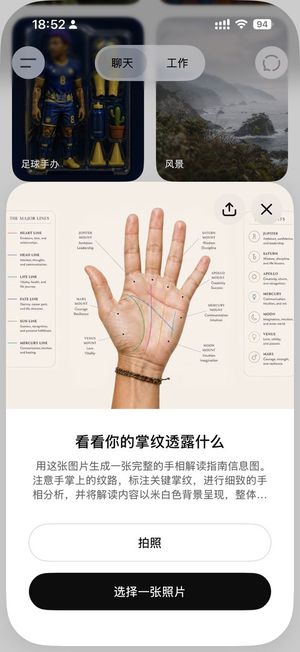 参考效果：极简手相指南信息图