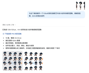 参考效果：Pixel Art Sprite Sheet Generation