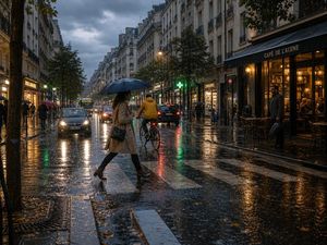 参考效果：雨夜的法国街道