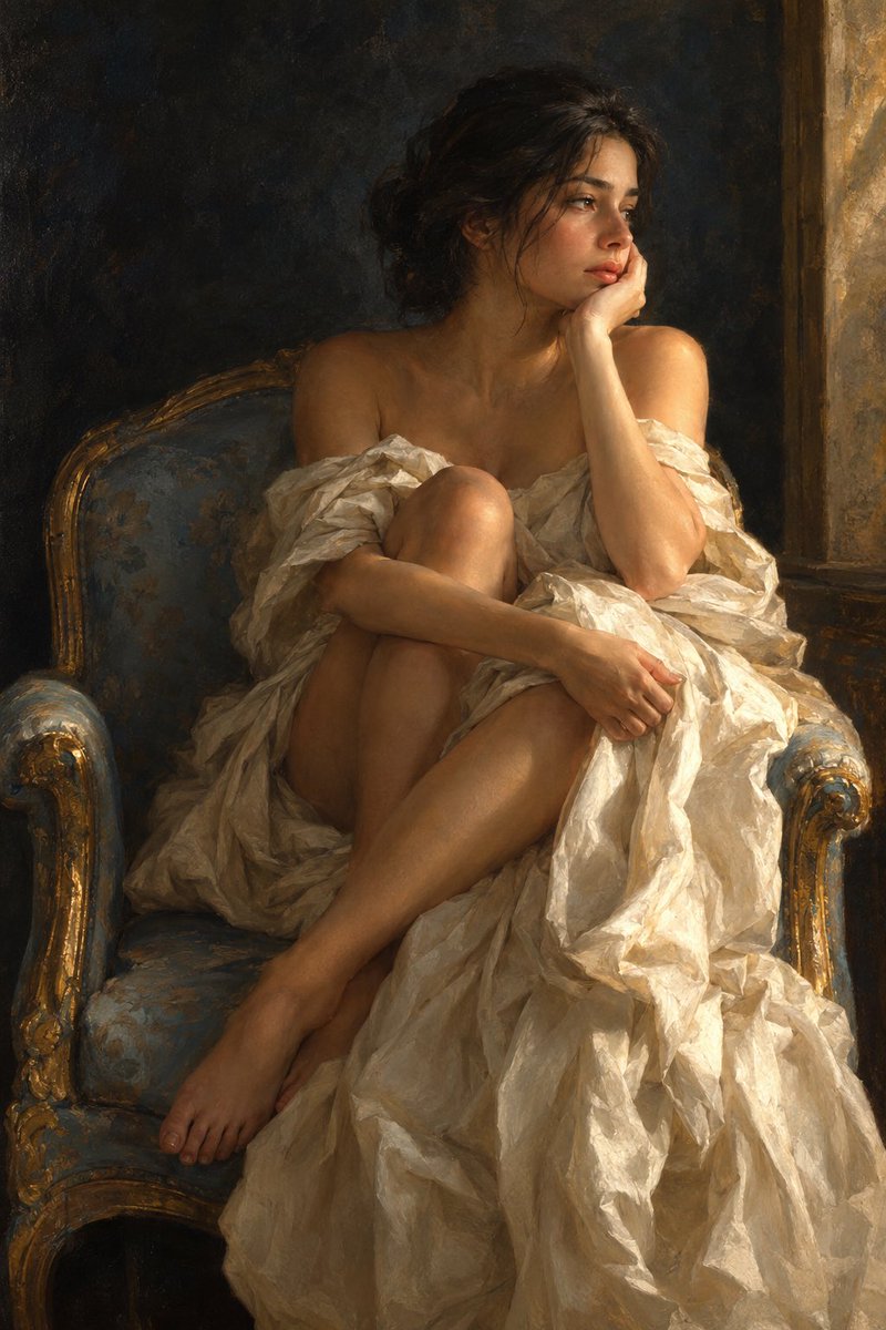 Melancholic Fine Art Oil Portrait — result 3
