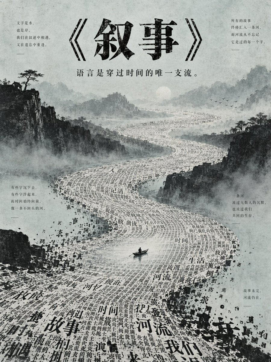 Chinese Narrative River Poster