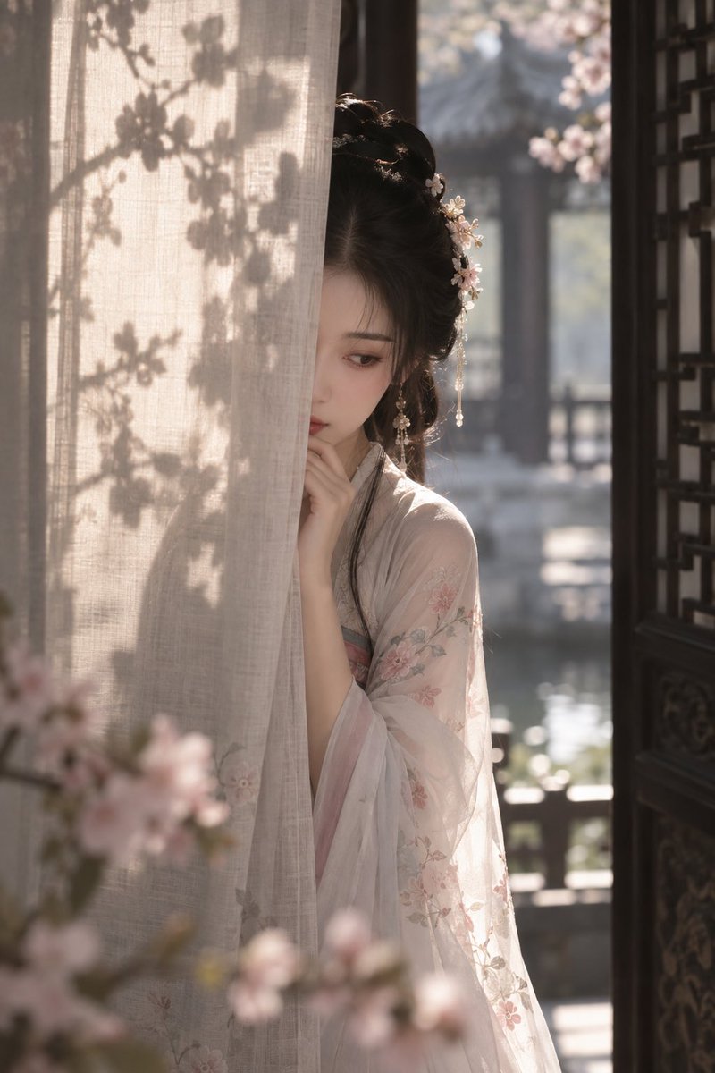 Ancient Garden Hanfu Portrait