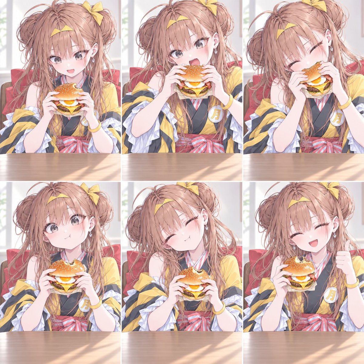 Anime Cheeseburger Expression Sheet