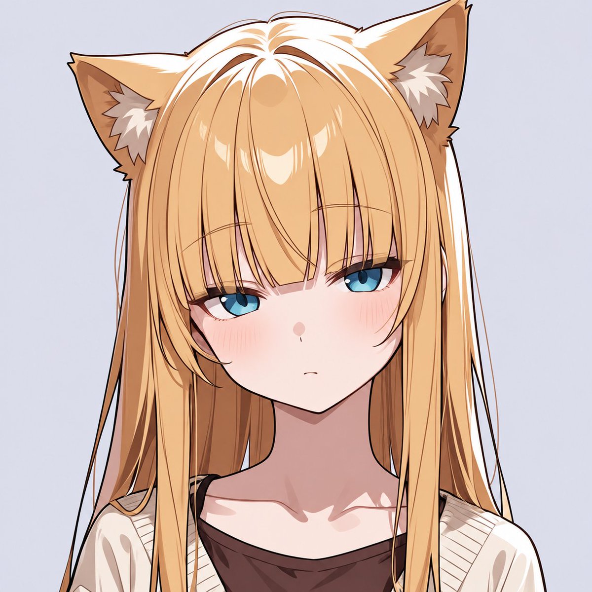 Blonde Catgirl Anime Portrait