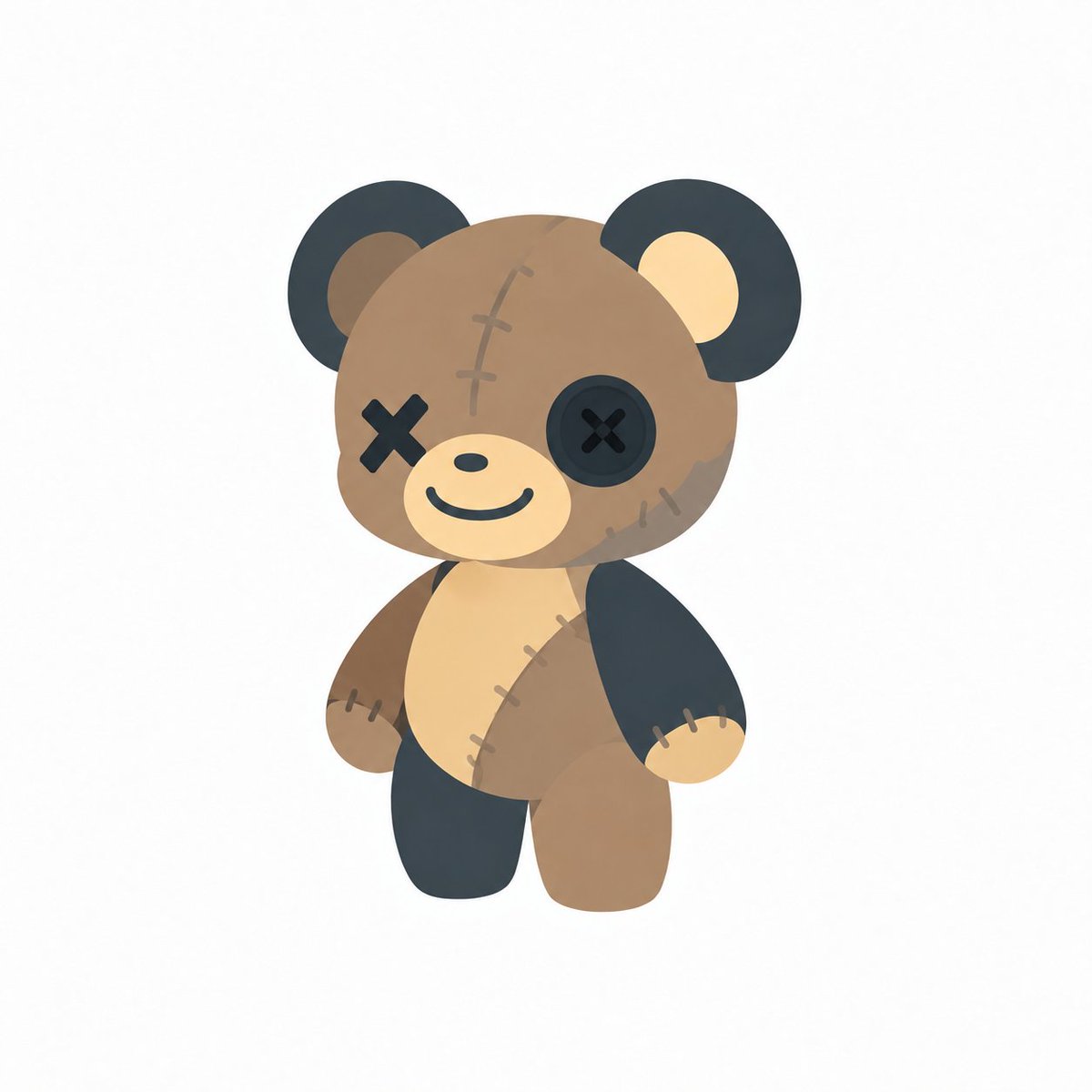Cute Patched Teddy Bear Mascot