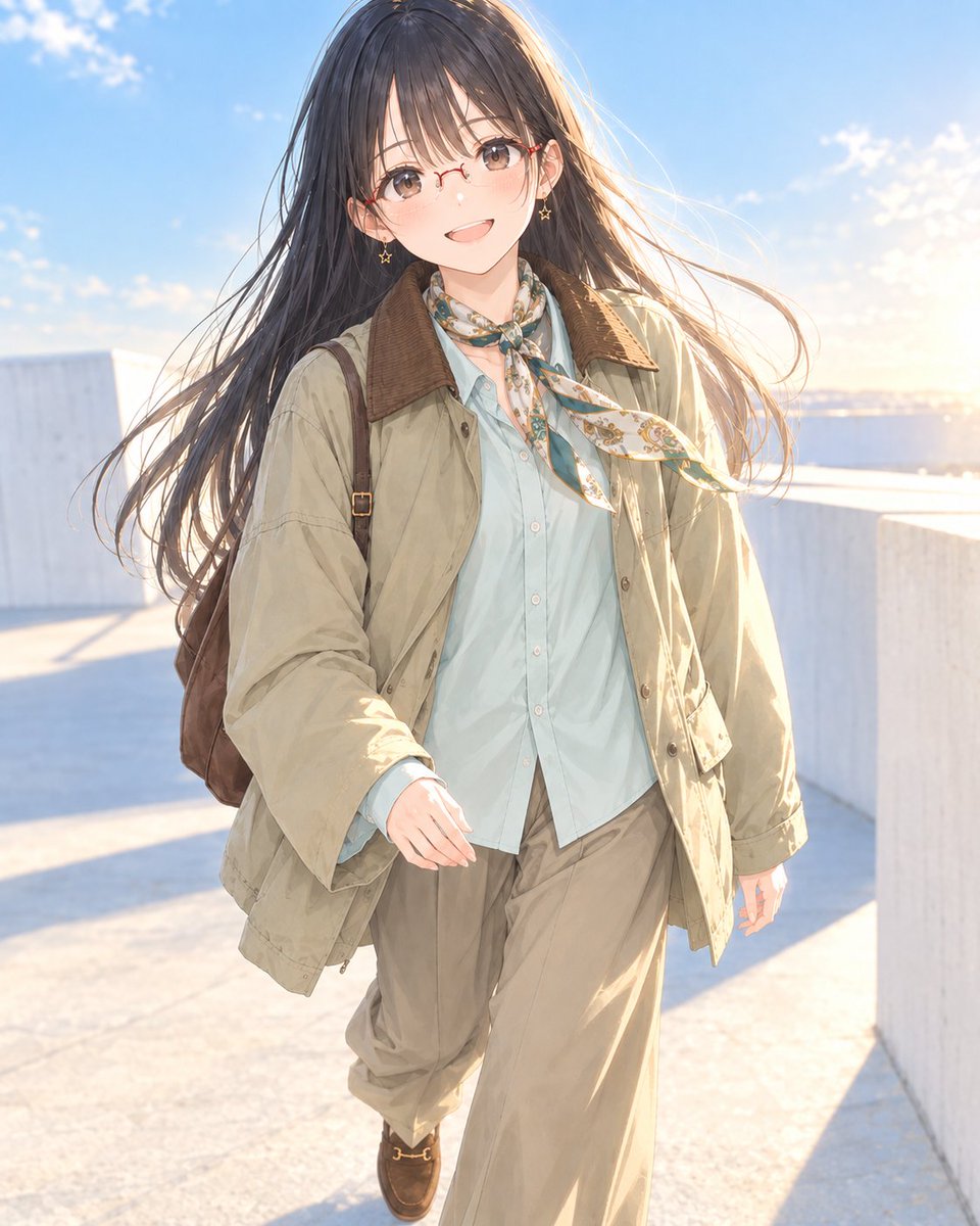 Sunny Rooftop Anime Girl