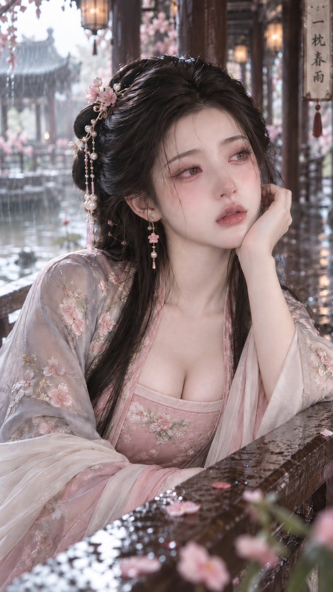 Ancient Style Rain Portrait Prompt