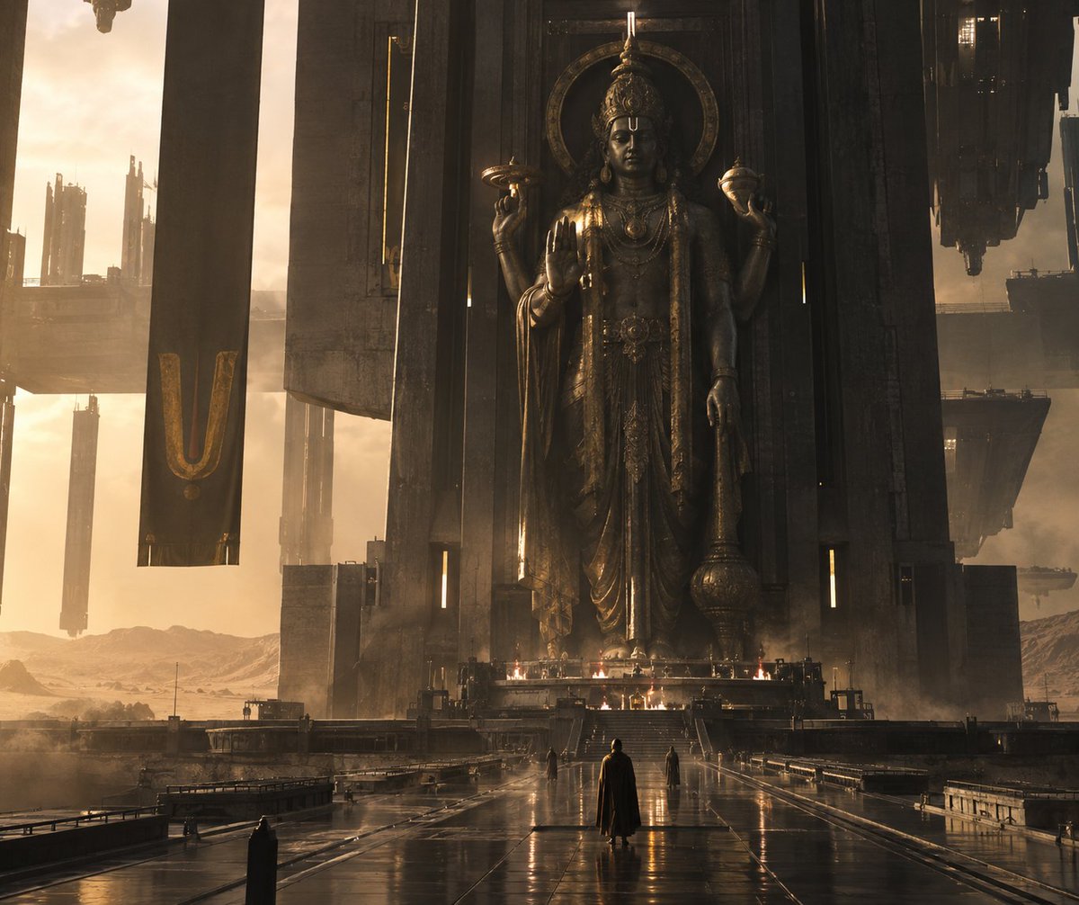 Dystopian Giant Deity Statue