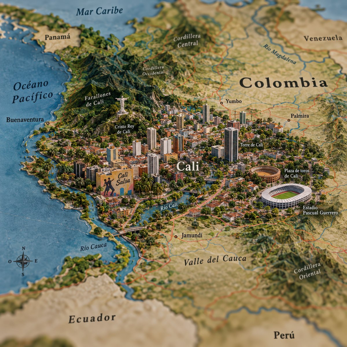 Isometric Miniature Map of Cali