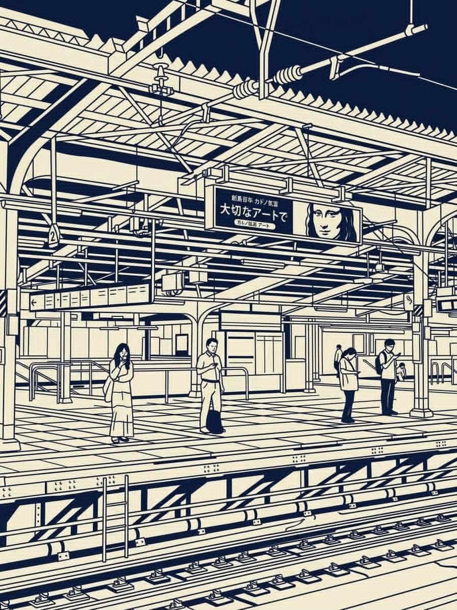 Japanese Urban Scene Illustration Prompt — result 2