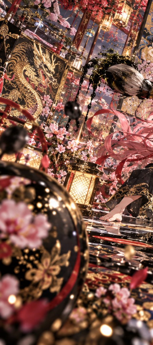 Opulent Dark Fantasy Scene with Dragon Screen