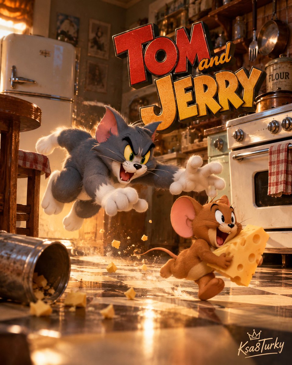 Realistic Tom and Jerry Kitchen Chase