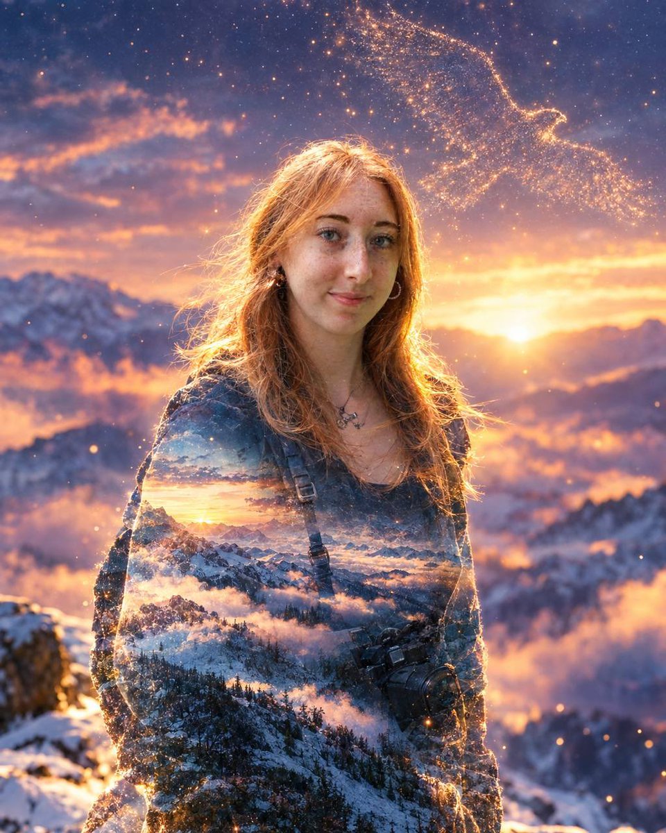 Profile / Avatar - Double Exposure Mountain Dawn Portrait - Image 1