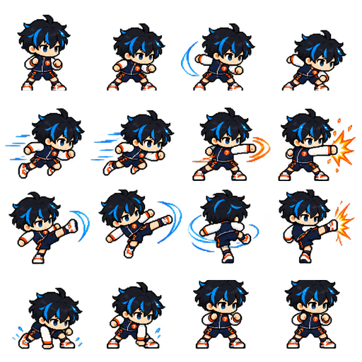 Chibi Fighter Sprite Sheet