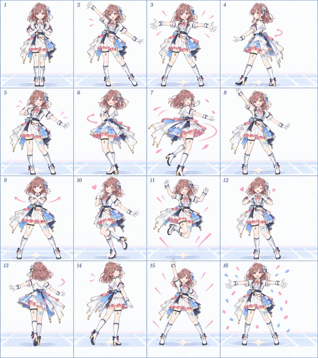 Anime Idol Dance Storyboard Grid