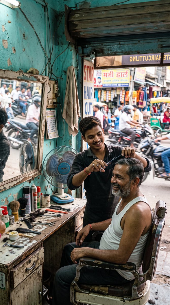 Street Barber Documentary Photo