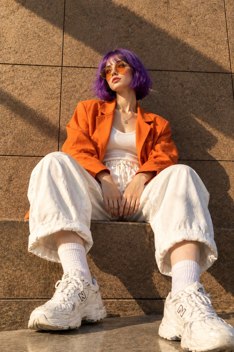 Social Media Post - Violet Hair Fashion Portrait - Image 1
