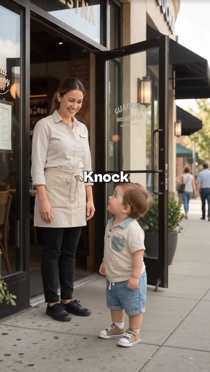 Social Media Post - Toddler Interacting with Server - Image 1