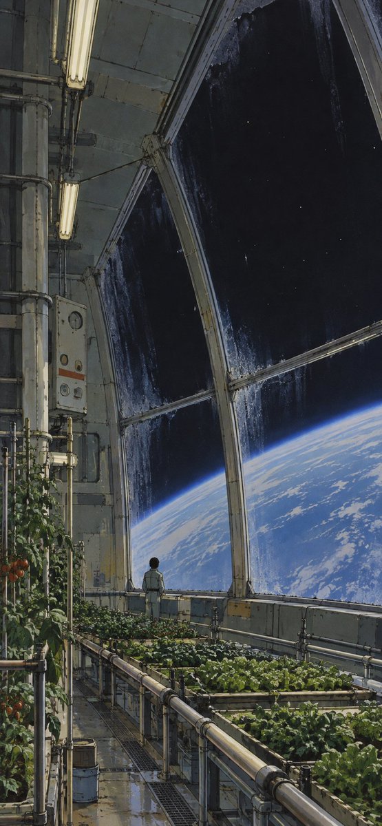 Retro Anime Space Station Greenhouse